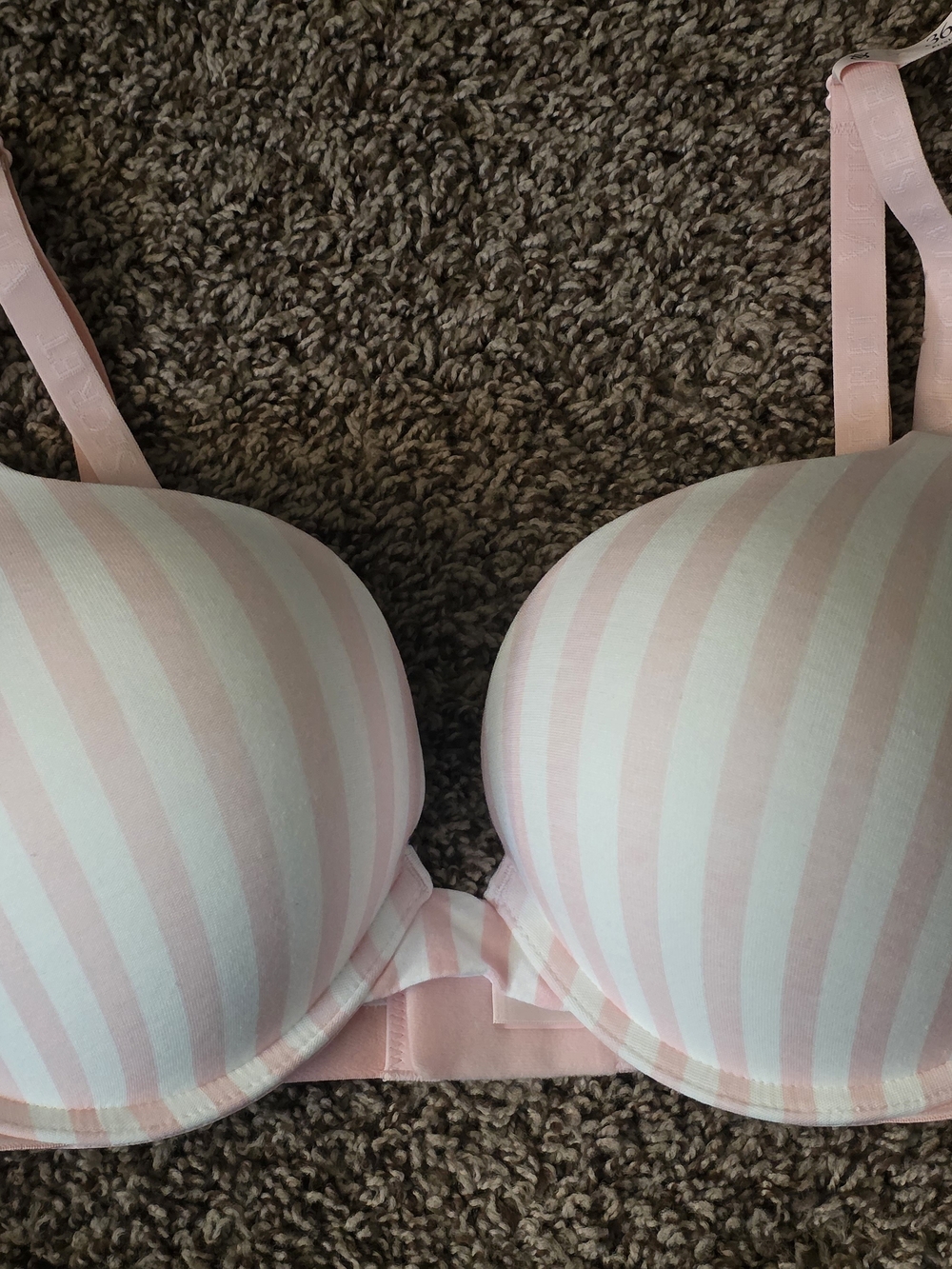Victoria's Secret Pink & White Striped T-Shirt Bra